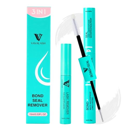 VAVALASH 3 in 1 Clear Lash Bond and Seal Clusters Glue Lash Remover, Waterproof Cluster Lash Glue for DIY Eyelash Extension Strong Hold Individual Lash Glue for DIY Lashes at Home (White)