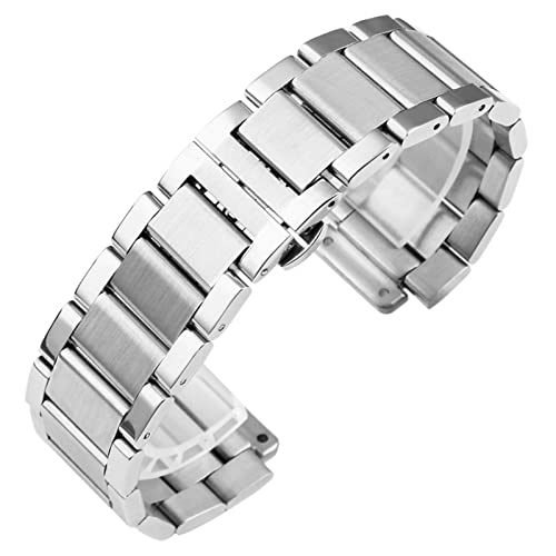 FUKUZL for Hublot Yubo Classic Fusion Big Bang fine Steel Watch with Male Convex Bracelet 27-19mm Accessories(Silver)