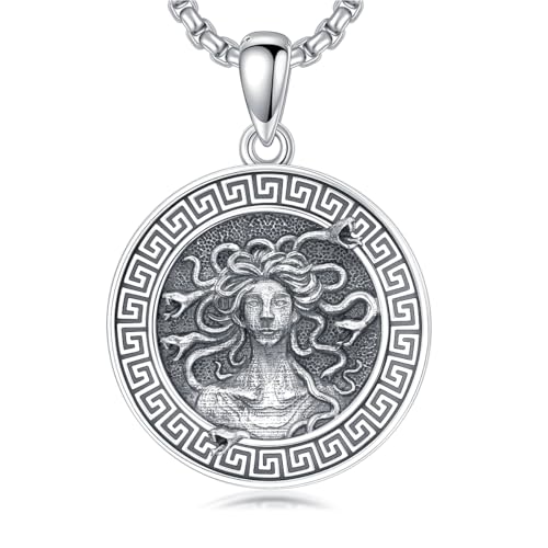 MISTBEE Medusa Necklace Sterling Silver Medusa Snake Pendant Greek Goddess Jewery Gifts for Men Women