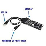 Mustpoint 20+6 Pin SSD to SATA 2.5 or USB Adapter with USB 2.0 Cable for Thinkpad Lenovo X1 Carbon