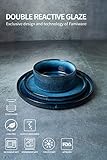 Famiware Star Stoneware Dinnerware Sets, Plates and Bowls Set for 6, 18 Pieces Ceramic Dishes/Tableware/Kitchenware/Dinner Set - Nebulas Blue