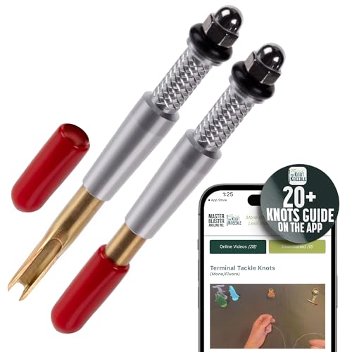 Knot KNEEDLE - Fishing Knot Tying Tool, Fish Hook Tying Tool, Fish Knot Tying Tool, Quick Fishing Line Tie Tool for Hooks & Lines, Fishing Gear & Accessories - 2-Pack W/Zingers