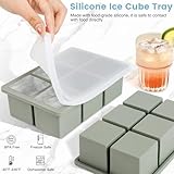 Silicone Ice Cube Tray 3Pack, SAWNZC Large Ice Cube Molds for Whisky Cocktail, Big Square Ice Maker Tray for Freezer