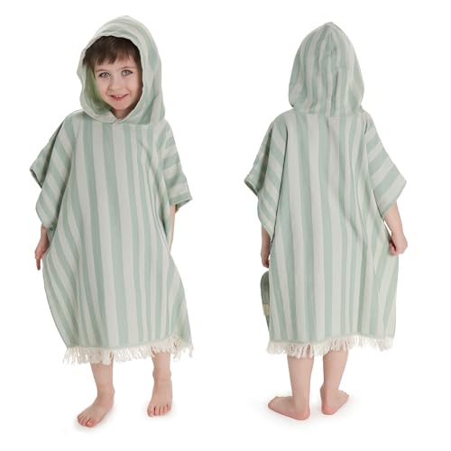 ZICOTO Stylish Hooded Beach Towel for Kids - Extra Soft and Fast Drying Poncho for Toddlers 3-6 Years is Made of Premium Cotton - Perfect Cover Up for Beach Days or Pool and Bath Time Adventures