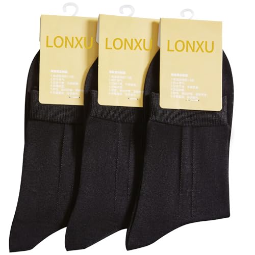 Men's 100%% Silk Socks Black - Fit All Seasons