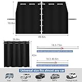 XCBYT Car Window Shades - Set of 3 Car Window Covers Privacy Sun Shades 1 Divider Curtains & 2 Side Window Shades with Rod 99% Light Block Car Curtains for Van SUV Pickup Truck Travel Nap Camping