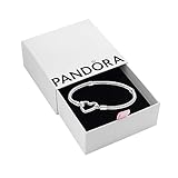 PANDORA Moments Heart Clasp Snake Chain Bracelet - Charm Bracelet for Women - Compatible Moments Charms - Sterling Silver - 6.7" - With Gift Box