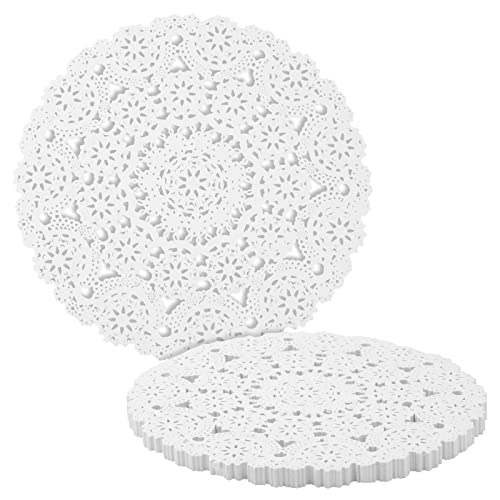 Juvale 200 White Lace Paper Doilies, 12 Inch Round Medallion Disposable Wedding Placemats, Bulk