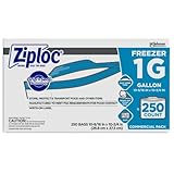 Ziploc® Freezer And Storage Bags, 1 Gallon, Box Of 250 Bags