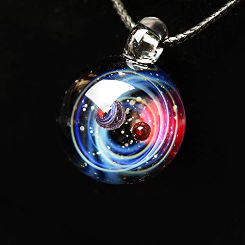 Space Cosmos Original Galaxy Handmade Glass Ball Pendant Necklace, Universe Space Cosmos Design,Birthday Gift Art Craftsman
