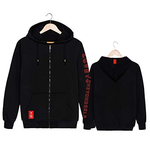 YJYP Love Yourself Hoodie Jimin Jungkook Suga V RM Jin World Tour Zipper Jacket Unisex Adult Outwear