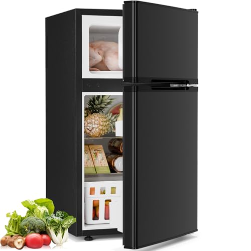 Antarctic Star Compact Refrigerator with Freezer,2 Door Mini Fridge,Adjustable Shelf,Small Fridge for Bedroom Office Dorm Kitchen,3.2 Cu.Ft.