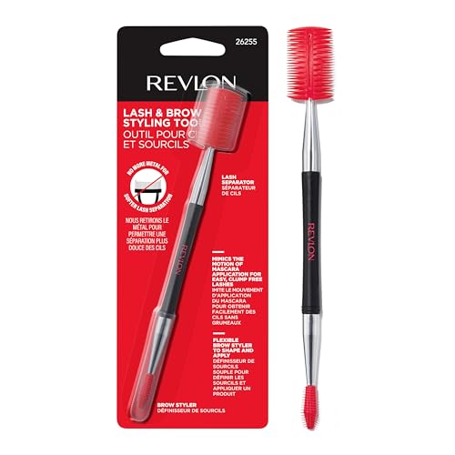 Revlon Lash & Brow Styling Tool, Dual Ended Eyelash Separator & Eyebrow Brush Spoolie, Works with Mascara & Brow Makeup, 1 count