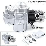 110CC Engine 4-Stroke Motor Single Cylinder Air-Cooled Motor Kit for Most China Made ATV Go Karts,308-999003 OEM Number