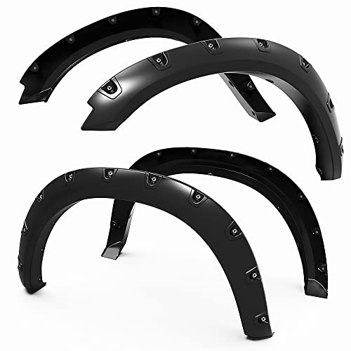Tyger Auto TG-FF8D4148 for 2009-2018 Dodge Ram 1500; 2019-2020 1500 Classic | Exclude R/T & Rebel Models | Paintable Smooth Matte Black Pocket Bolt-Riveted Style Fender Flare Set, 4 Piece