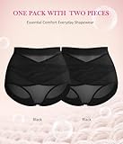 Nebility 2 Piece Tummy Control Shapewear Butt Lifting Underwear for Women Lower Belly Waist Trainer Seamless Faja Body Shaper (Black 2pk, X-Large)