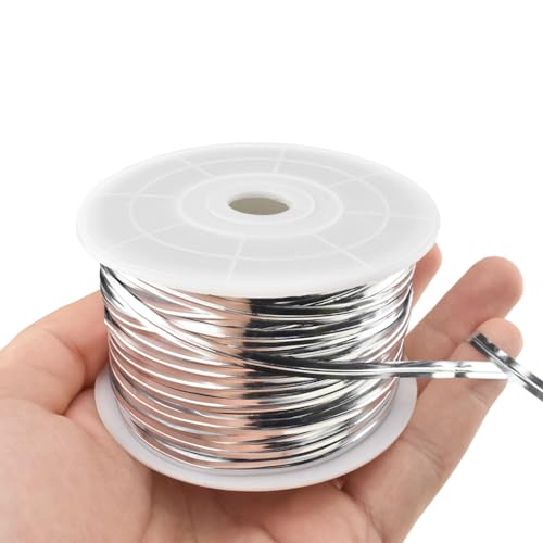 HAHIYO 100Yards/300Feet/91M Silver Metal Twist Ties Bread Candy Coffee Bag Ties Plant Garden Twist Ties for Cellophane Treat Bag Gift Wraping Bag Plastic Bag Halloween Party Cake Present Art Craft