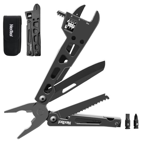 NexTool Adjustable Wrench Multitool, 9 in 1 Multi Tool with Multitool Pliers, Adjustable Wrench, Pocket Knife and Screwdriver, Foldable Stainless Steel Multi-Tool for Mechanical Maintenance, Camping