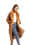 SUGAR POISON Women Faux Fur Winter Coats Comfort Warm Outerwear Open Front Long Cardigan Overcoat Jacket M