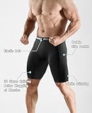 Niksa 2/4 Pack Compression Shorts Men with Pocket, Spandex Running Shorts Sport Athletic Workout Performance Underwear Black