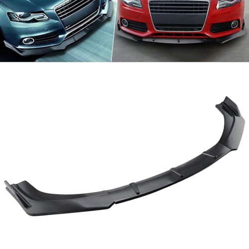 MotorFansClub 3pcs Front Bumper Lip Fit for Audi A4 B8 Sport Style 2009 2010 2011 2012 Splitter Trim Protection Spoiler, Carbon Fiber Style