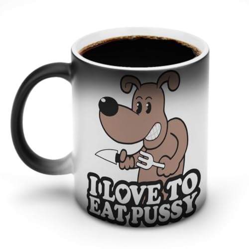 I Love To Eat Pussy Heat Changing Sensitive Mug Coffee Magic Color Change Cup Custom Design Gift for Women Men