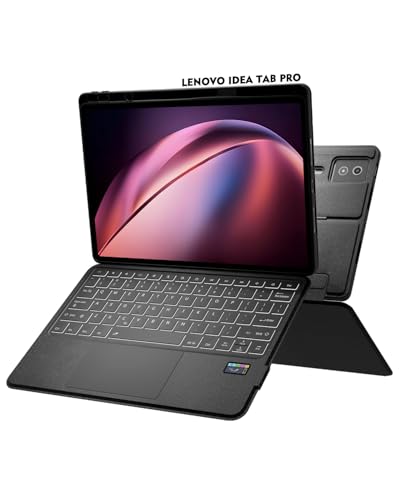 Doohoeek New Keyboard Folio w/Status Screen for Lenovo Idea Tab Pro 12.7" 2025, Idea Tab Pro 12.7 Inch Keyboard Bluetooth with Trackpad & Any-Angle Stand & Backlit Key, Idea Tab Pro Keyboard Cover