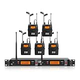 XTUGA RW2080 Wireless in Ear Monitor System Mono Design Dual Channel Wireless IEM System 5 Bodypacks, 300Ft, 40 UHF Frequencies, in Ears Monitors for Band, Stage or Studio, 902-928mhz