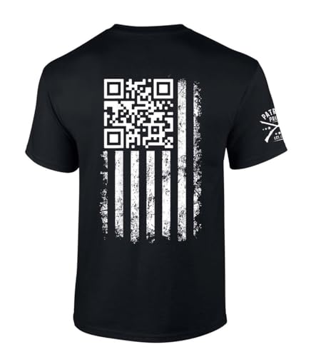 Trenz Shirt Company American Flag 47th President Tshirt American Flag 47th President Dance QR Code Funny Short Sleeve T-Shirt-Black-XXXL