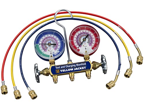 Yellow Jacket 41868 - Series 41 Hydrocarbon (R-290, R-600a) Two Valve Manifold with 24' Hoses