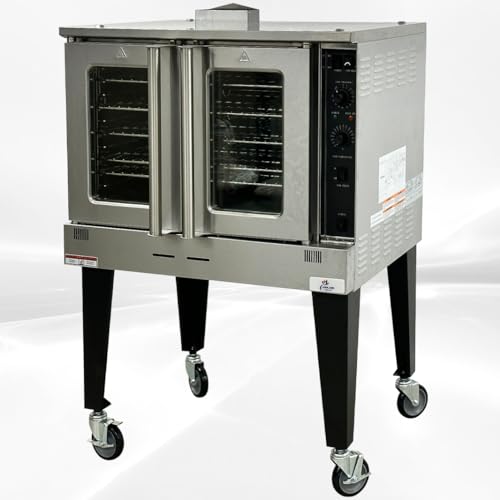 Commercial Convection Oven, Natural Gas or Propane, 60000 BTU, Single Deck, Four Legs, Restaurant Kitchen Bakery HRCO-60K