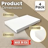 Craft Foam Block 4 Pack - 11x17x1.5 - Polystyrene Foam Rectangle Sheets - For Floral Arrangements, Crafting, Modeling, Art Projects, Sculpting and DIY Projects