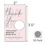 LONLONBANG 50 Blank Gift Certificate Scratch Off Cards Vouchers for Small Business Restaurant, Spa Beauty Makeup Hair Salon, Christmas Birthday Holiday, Wedding Bridal Baby Shower Favors Games (L335)