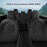 COTAZA Upgrade Seat Covers 2018-2024 for Toyota Camry LE, SE, SE Nightshade, for Carmy Accessories Full Set Black Leather Seat Covers for Camry 2018 2019 2020 2021 2022 2023 2024 Seat Protector