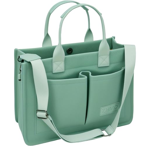 Tote Bag for Women With Compartments and Pockets,Large Canvas Tote Women's Purse Crossbody Bags Work Laptop Book Bag Top Handle Satchels Handbags Shoulder Bag for Travel Nurse Church Gym Beach Office