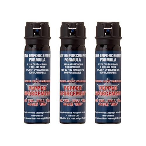 3-Pack Splatter Stream Pepper Spray for Self Defense, 4 oz. Flip Top Canister - Maximum Police Strength 10% OC Formula, Personal Protection, Flip Top Safety for Quick Aim (3-Pack Stream Pepper Spray)