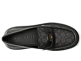 COACH Men's Casual ooper Loafer With Signature Jacquard And Signature Coin, Color Black, Size 11