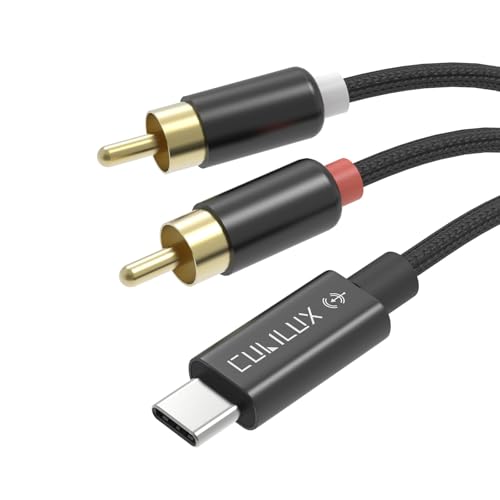 Cubilux RCA to USB C Input Cable, Stereo RCA to Type C Line in Cord for Audio Capture, Recording, for Laptop, MacBook, iPad Pro 13/12.9/11, iPhone 16/15, Galaxy S25/S24, Pixel 9/8 Pro, Android, 5 FT