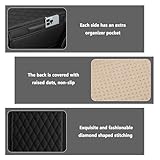 Upgraded Car Center Console Cover,Microfiber Leather Car Armrest Cover Cushion with 2 Storage Bags,Universal Car Armrest Storage Box Car Interior Accessories for Most Vehicles (Black)