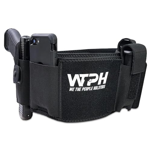 We The People Holsters - Universal Belly Band Holster for Concealed Carry - Gun Holster for Men & Women - Concealed Carry Belt Fits with Most Sub-Compact, Compact & Full-Sized Pistols - Large - Right