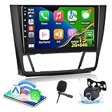 EKAT Android Car Stereo for BMW 1 Series E87 E81 E82 E88 2008-2012 (Auto A/C) - 2+64G Wireless Carplay & Android Auto - 9 Inch Touch Screen Radio with WiFi, GPS, EQ, SWC + AHD Backup Camera & MIC