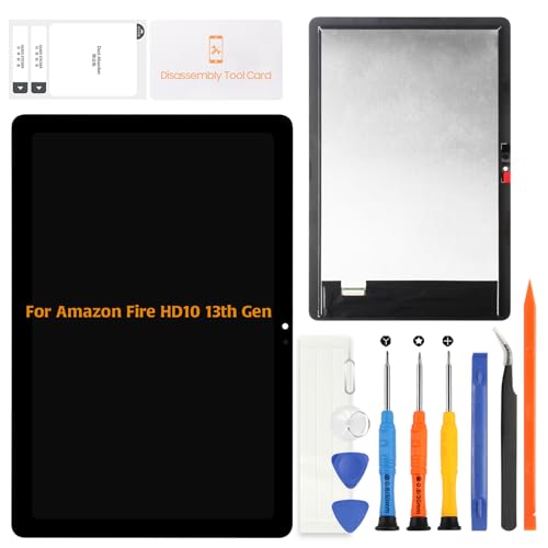 A-MIND OEM LCD Screen for Amazon Fire HD 10 13th Gen (2023) TG425K 10.1" Black Display Touch Digitizer Assembly Replacement with Repair Tools