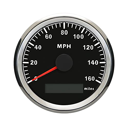 ELING Warranted 160 MPH Car Motorcycle GPS Speedometer Odometer Gauge for Auto Motorbike Tractor Truck with Backlight 3 3/8" 12VDC 24 Volt