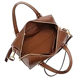 Fossil Women's Carlie Leather Mini Satchel Purse Handbag, Brown (Model: ZB1856200)