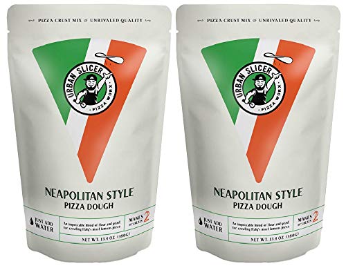 Urban Slicer Pizza Worx - Neapolitan Style Pizza Dough - At-Home Pizza Making Kit for Classic Artisan Crust - 13.4 oz. Bags - 2 Pack - Makes 4 Pizzas