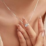 LOVECOM S925 Sterling Silver Heart Necklace for Women Dainty 14k Gold Plated CZ Love Heart Pendant Choker Necklaces Trendy Heart Chain Jewelry Birthday Gifts for Mom Wife Girlfriend