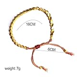 Handmade Tibetan Copper Bead Bracelet Lucky Buddhist Bracelet Adjustable Size with Tassels for Men and Women Gifts