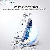 ELEGRP 15 Amp Tamper Resistant White Electrical Wall Outlet, 125V, UL Listed, 20 Pack