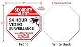 Video Surveillance Signs (2 Pack) 12 x 12 Rust Free .040 Aluminum Security Warning Reflective Metal Signs, Indoor or Outdoor Use for Home Business CCTV Security Camera, UV Protected & Waterproof