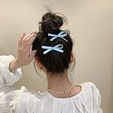 Ayesha Hair Ribbon 16PCS Bowknot Satin Bows and Claw Clips for Women, Girls, Toddlers, Thick and Fine Hair